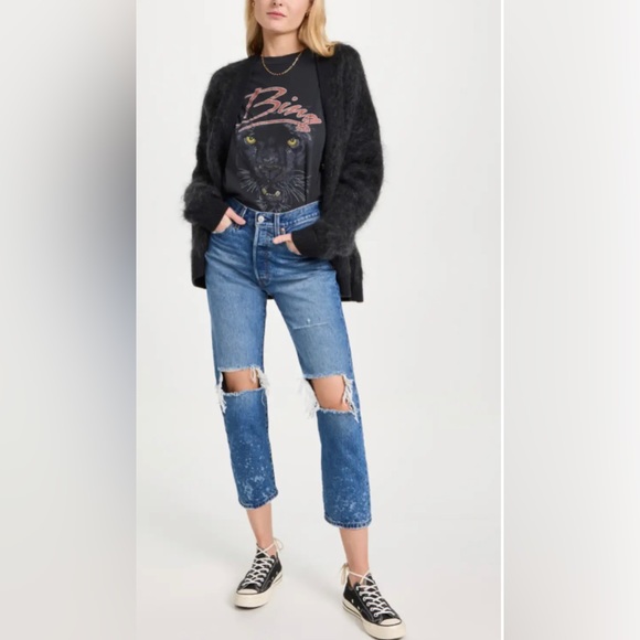 NWT Levi’s 501 Original Cropped Jeans in Athens Ranks Rigid Cotton - Picture 3 of 14